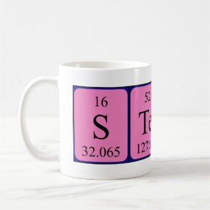 Café Caneca do nome da mesa periódica de Steph