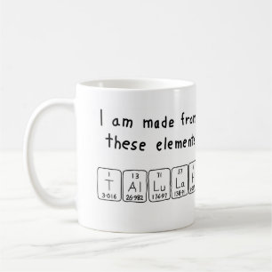 Café Caneca do nome da mesa periódica de Tallulah