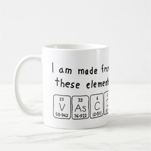Café Caneca do nome da mesa periódica de Vasco