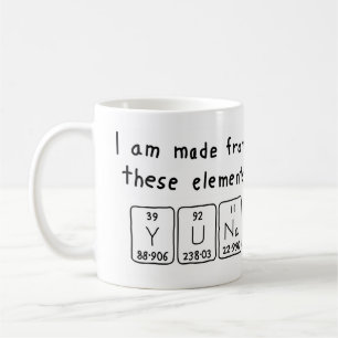 Café Caneca do nome da mesa periódica de Yuna