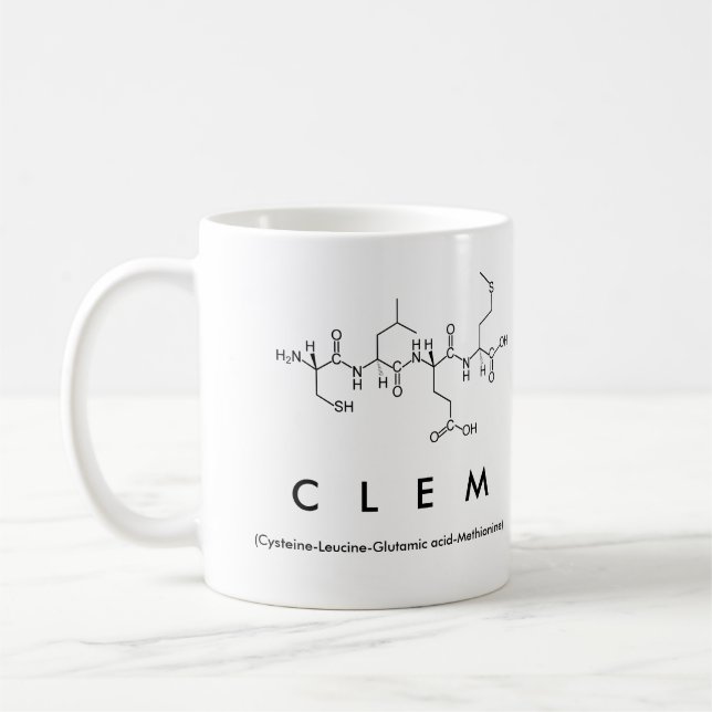 Café Caneca do nome do peptide de Clem (Esquerda)