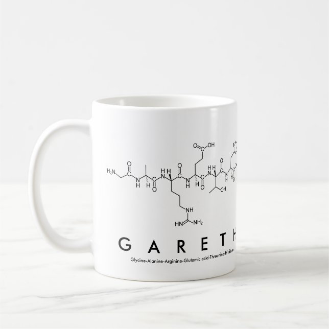 Café Caneca do nome do peptide de Gareth (Esquerda)