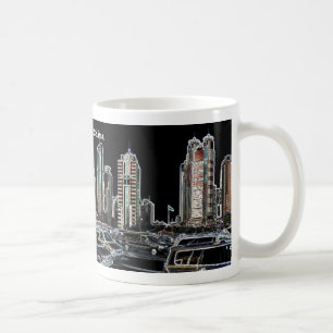 Café Caneca do panorama do arranha-céus de Shanghai