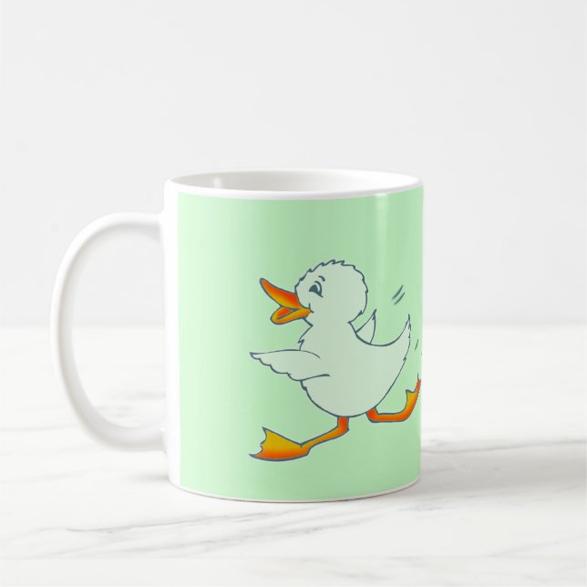 Café Caneca do pato do verde da hortelã de Quackers (Esquerda)