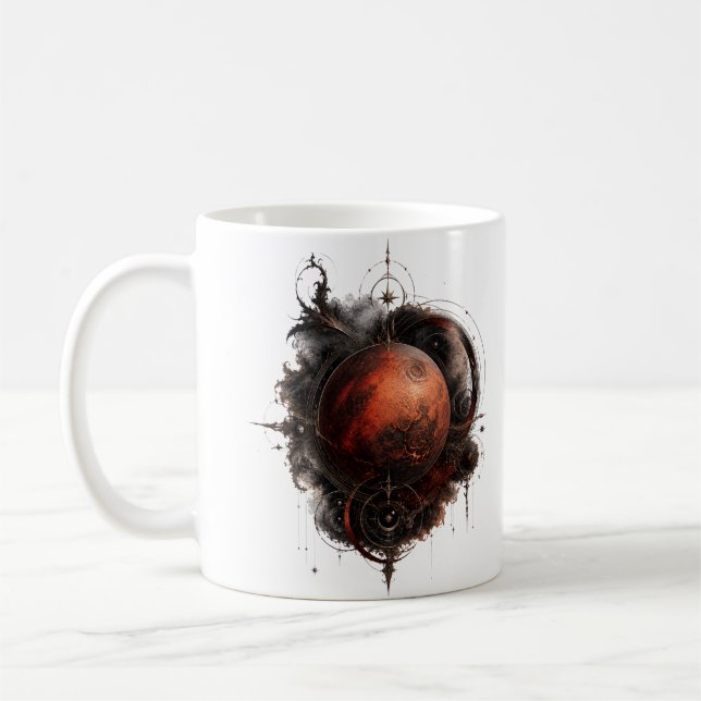 Café Caneca do Planeta Celestial Órbita Carmesim de Mar (Esquerda)
