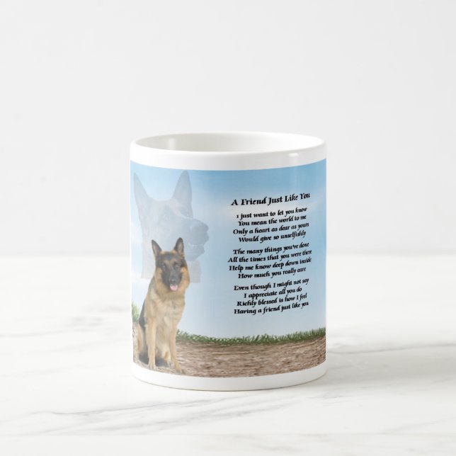Café Caneca do poema do amigo do cão de german shepherd (Centro)