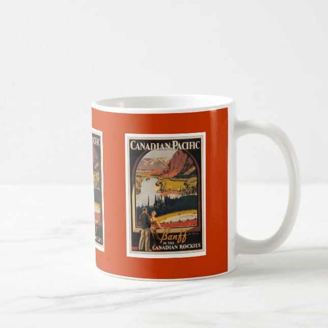 Café Caneca do poster de viagens de Montanhas Rochosas (Direita)