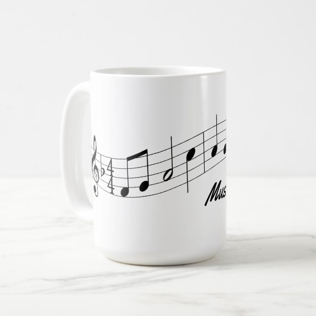 Café Caneca do professor de música customizável (Frente Esquerda)