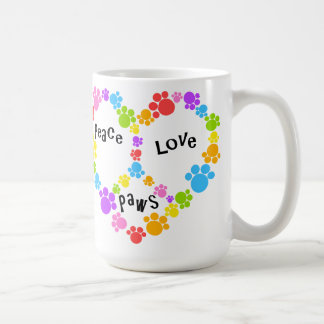 Café caneca do sinal de paz do coração! Impressões da