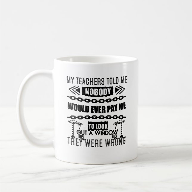 Café Caneca do trabalho do operador de guindaste (Esquerda)
