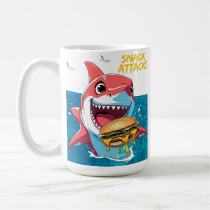 Café Caneca do Tubarão Ataque de Lanche