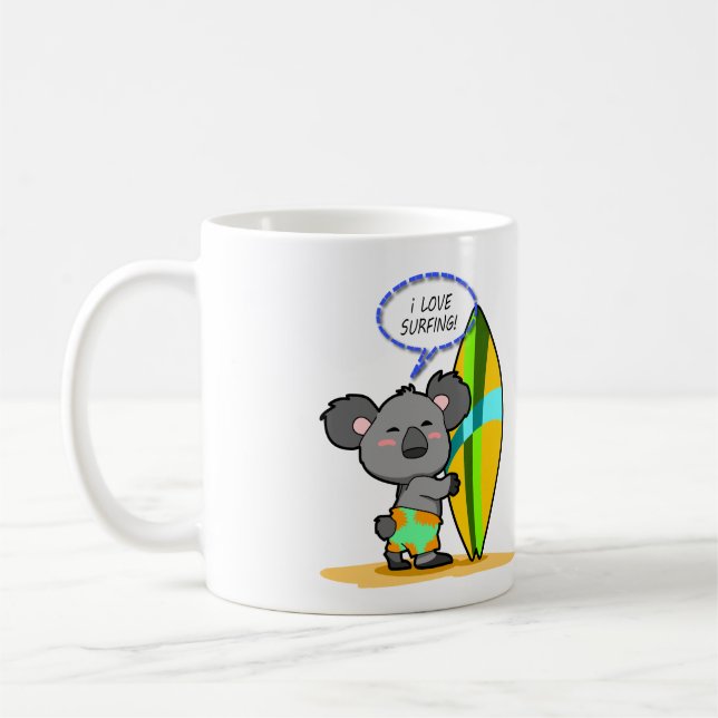 Café Caneca do urso de Koala do surf (Esquerda)