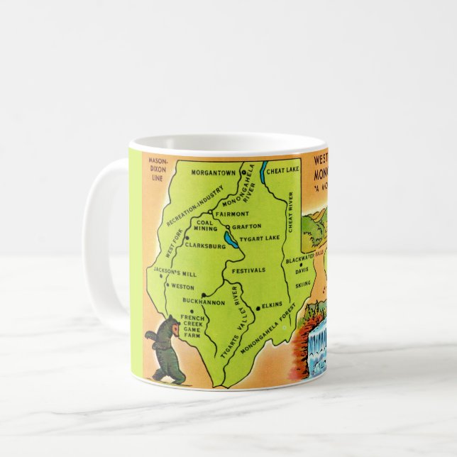 Café Caneca do Vale de Monongahela da Virgínia Ocidenta (Frente Esquerda)