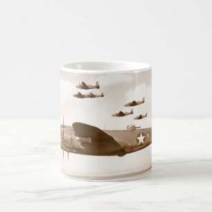 Café Caneca do vôo do bombardeiro de B-25 Mitchell