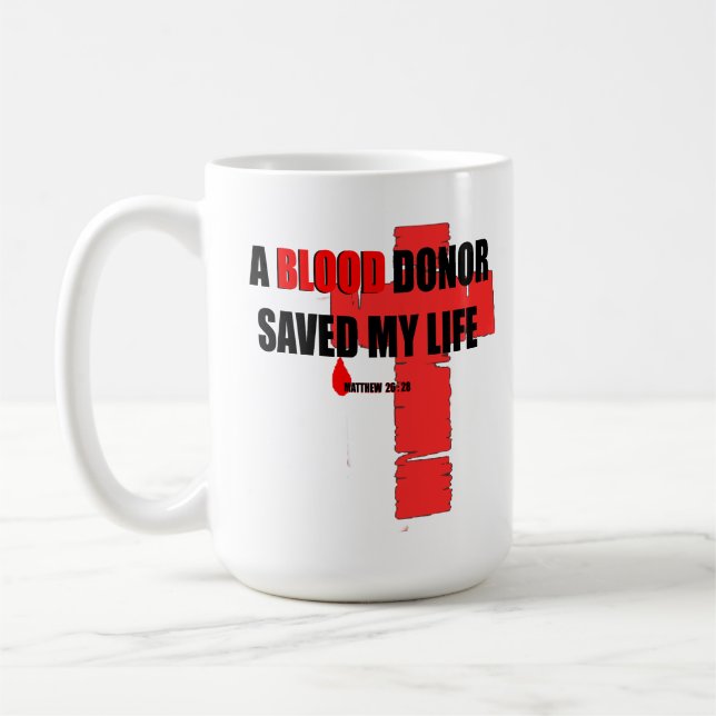 Café Caneca Doador de Sangue Salvou minha Vida (Esquerda)