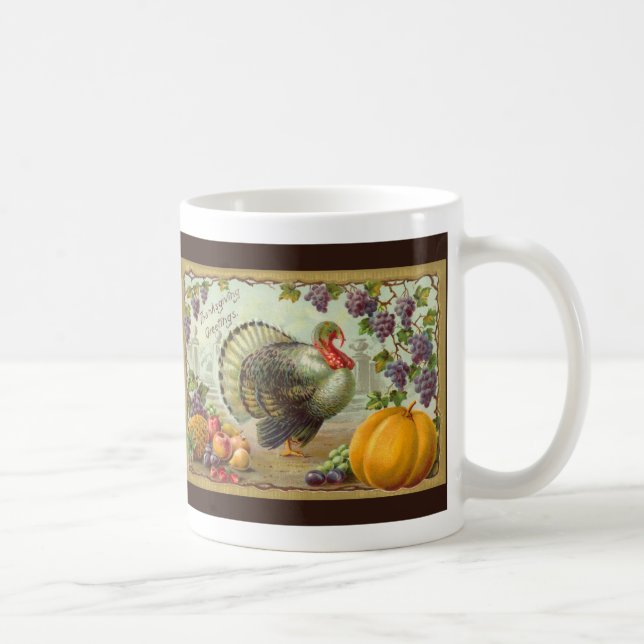 Café Caneca dos cumprimentos da acção de graças do (Direita)
