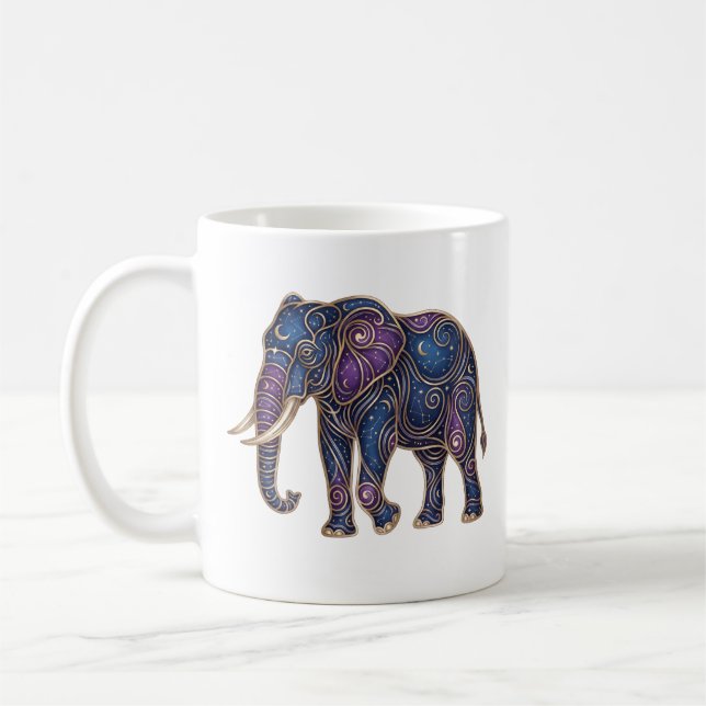 Café Caneca Elefante Celestial Linha de Arte de Luxo (Esquerda)
