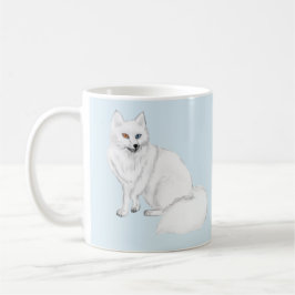 Café Caneca Elegante da Raposa do Ártico com Desenho de