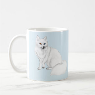Café Caneca Elegante da Raposa do Ártico com Desenho de