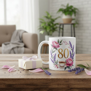 Café Caneca Elegante de 80 Anos para a Vovó