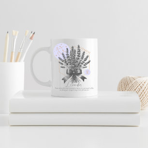 Café Caneca Elegante de Gêmeos Zodíaco Design Floral