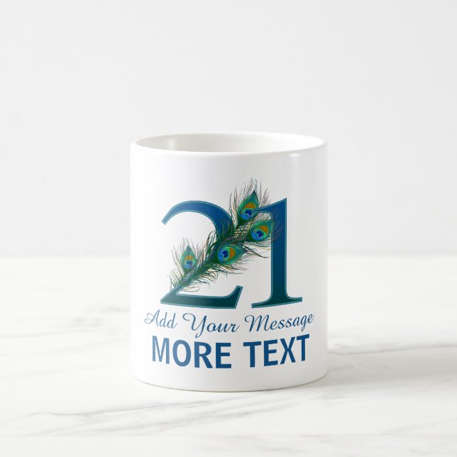 Café Caneca elegante personalizada do aniversário de 21 (Centro)
