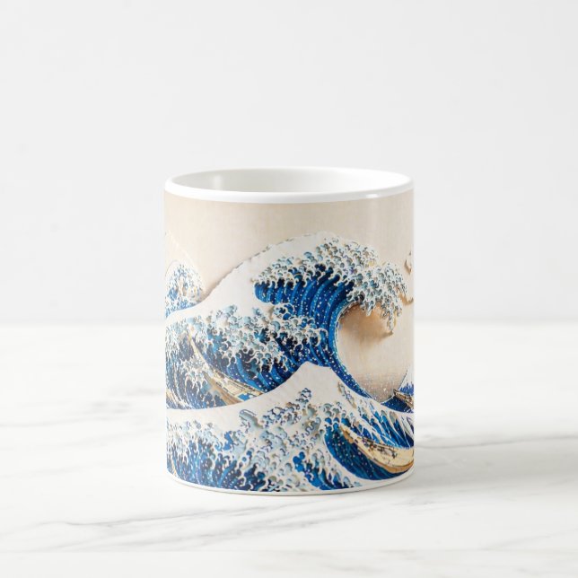 Café Caneca em Estilo de Arte em Papel "Grande Onda" de (Centro)