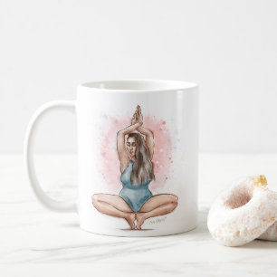 Café Caneca Encontre Seu Equilíbrio Postura de Yoga