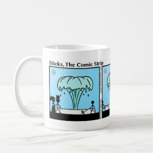 Café Caneca engraçada da fonte de água de Stickman