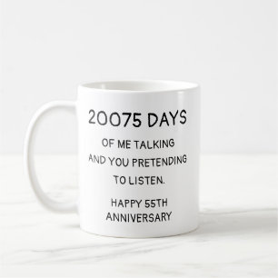 Café Caneca engraçada de aniversário de 55 anos de casa