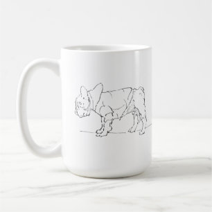 Café Caneca Engraçada de Cachorro Bulldog Francês Fofo,