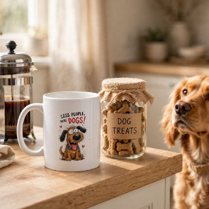 Café Caneca engraçada de cachorro com menos pessoas e m
