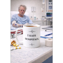 Caneca Engraçada de Enfermeira Odeio Hospitais Pre