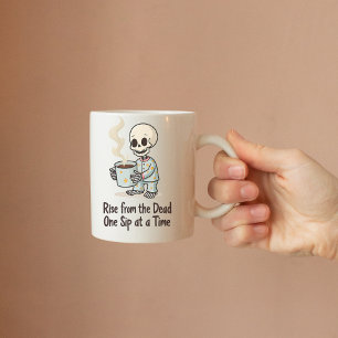 Café Caneca Engraçada de Esqueleto para a Manhã