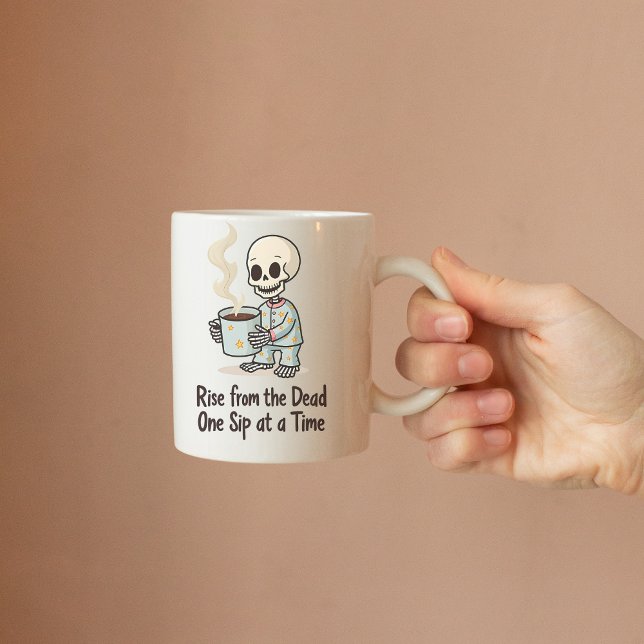 Café Caneca Engraçada de Esqueleto para a Manhã (Criador carregado)