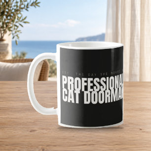 Café Caneca Engraçada de Gato Porteiro Profissional