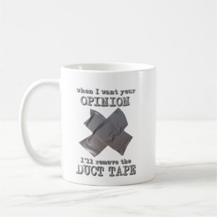 Café Caneca Engraçada de Opinião com Fita Adesiva Humor