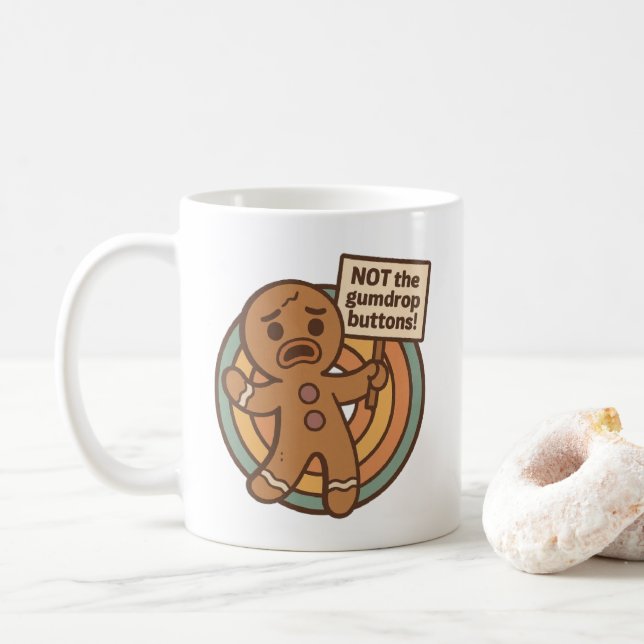 Café Caneca Engraçada de Pão de Mel – Design de Férias  (Com Donut)