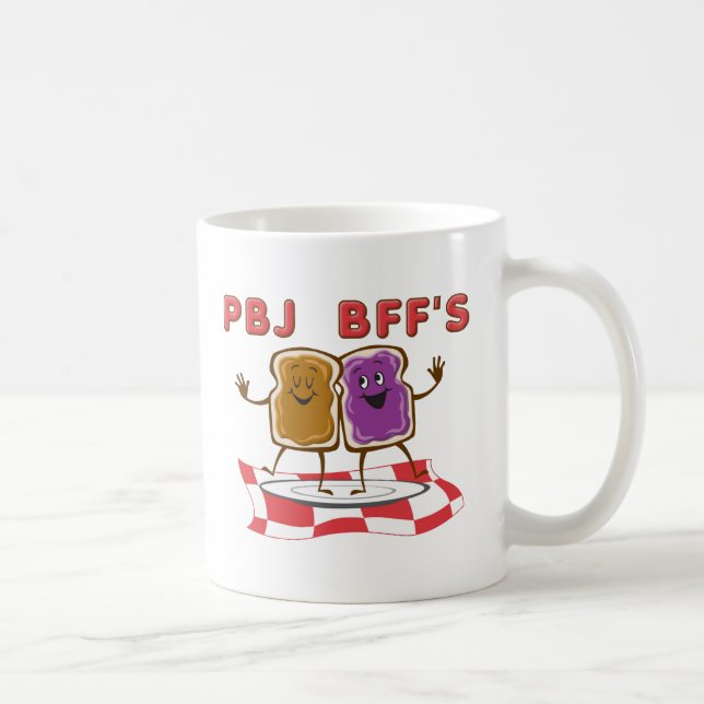 Café Caneca engraçada de PBJ BFF (Direita)