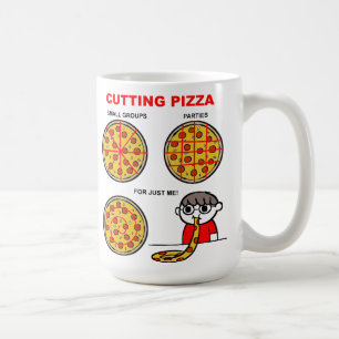 Café Caneca Engraçada de Pizza Cortada
