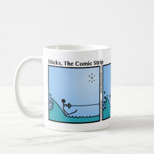 Café Caneca engraçada de Stickman do esqui aquático -