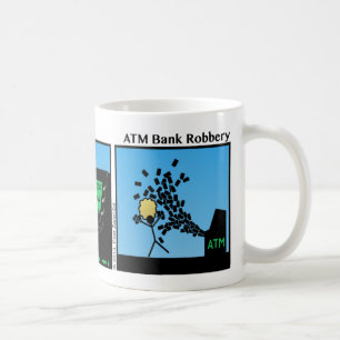 Café Caneca engraçada de Stickman do roubo a um banco