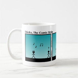 Café Caneca engraçada de Stickman dos fones de ouvido 