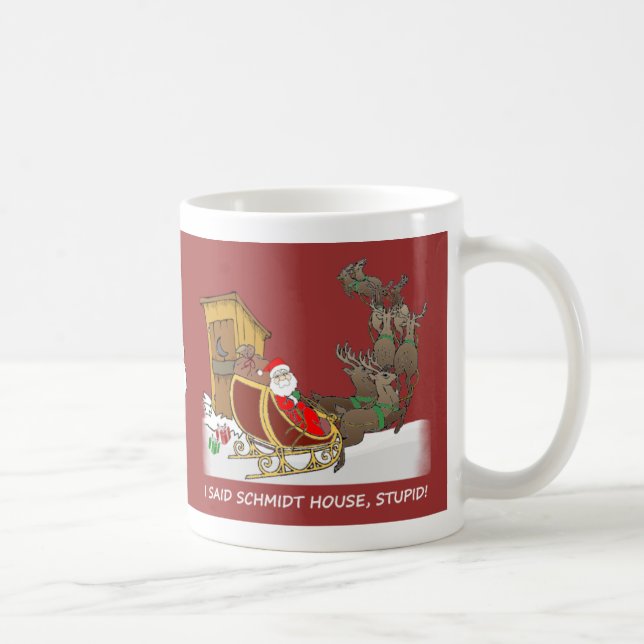 Café Caneca engraçada do Natal da casa de Schmidt (Direita)