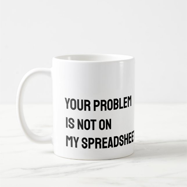 Café Caneca Engraçada para Contador de Planilha (Esquerda)
