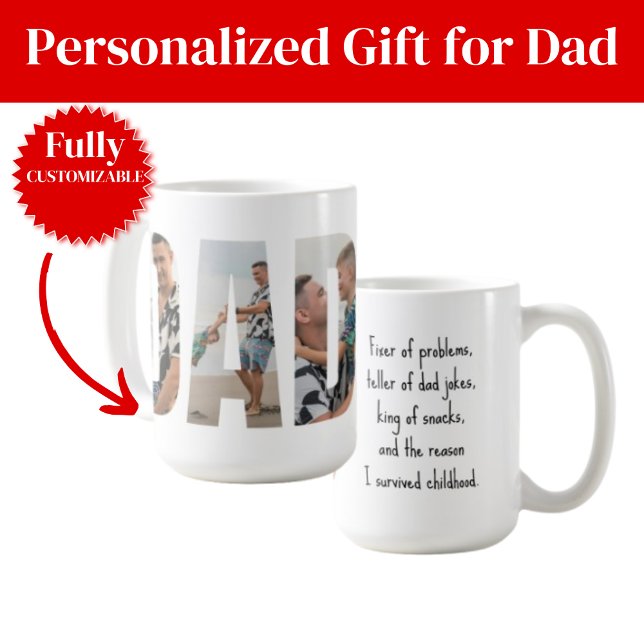 Café Caneca Engraçada para Pai – Consertador de Problem (Funny Dad Mug – Fixer of Problems & King of Snacks)
