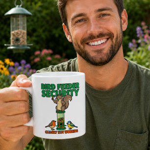 Café Caneca Engraçada Segurança de Comedouro de Pássaro