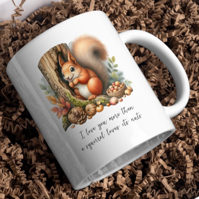Café Caneca Esquilo Romântico – Citação Divertida de Am (Criador carregado)