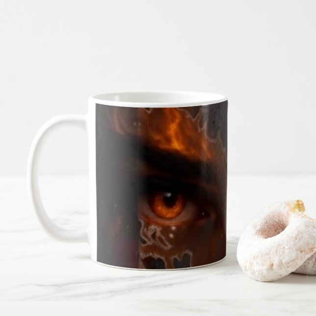 Café Caneca Estética de Fantasia Sombria Olho Místico Q (Com Donut)