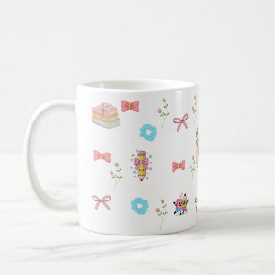 Café Caneca Estética de Livro Floral Pastel
